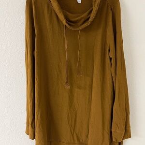Daily Ritual Warm Brown Mockneck tunic